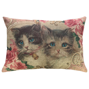 Cat Lady Linen Pillow, 18"x12"