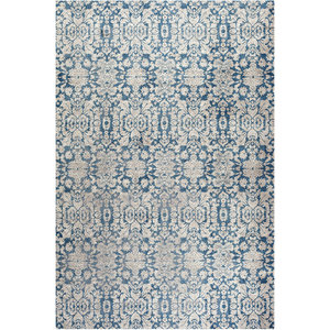 Modway Margarida Distressed Vintage Turkish 5x8 Area Rug in Blue and Cream