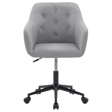 CorLiving Marlowe Upholstered Button Tufted Task Chair, Light Grey