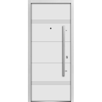 Exterior Prehung Door / Deux 1705 White Enamel, Right in