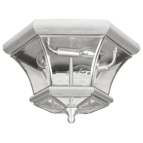 Monterey/Georgetown 3 Light Outdoor Ceiling Light, Brushed Nickel