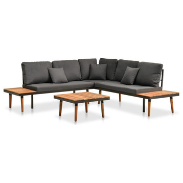 vidaXL 4-Piece Garden Lounge Set With Cushions Solid Acacia Wood
