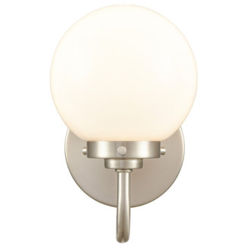 Fairbanks 8.5'' High 1-Light Sconce Brushed Nickel and Opal