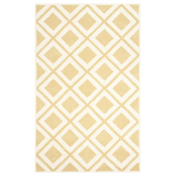 Safavieh Chatham Collection CHT759 Rug, Gold/Ivory, 5' Square