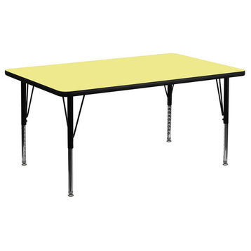 24''Wx48''L Yellow Thermal Laminate Activity Table