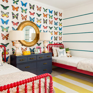 Photo of a contemporary children’s room in Phoenix with multi-coloured walls.