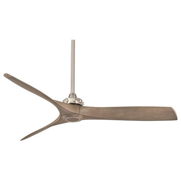 Minka-Aire Aviation 60" Ceiling Fan F853-BN/AMP, Brushed Nickel/Ash Maple
