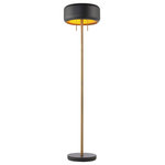 Novogratz x Globe Electric - Novogratz x Globe 58.5" 2-Light Metallic Dark Gray Floor Lamp - This stunning lamp is as unique as it is functional. The funky metal shade surrounds two bulbs that can be used independently to create the perfect lighting solution while also saving energy use. Perfect for any space, this floor lamp complements any decor style and can be paired with its matching table lamp to create a fully flushed out design. Decorate with the Novogratz and Globe Electric - lighting made easy.