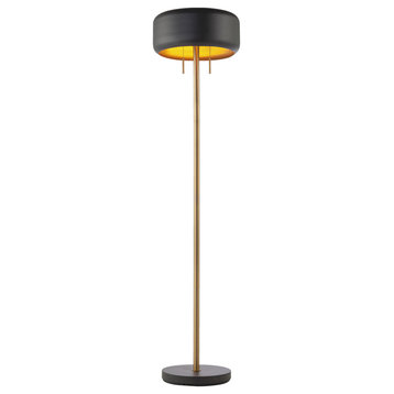 Novogratz x Globe 58.5" 2-Light Metallic Dark Gray Floor Lamp