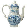Consigned Large Blue and White Coffee Pot by Myott, Vintage English Countryside