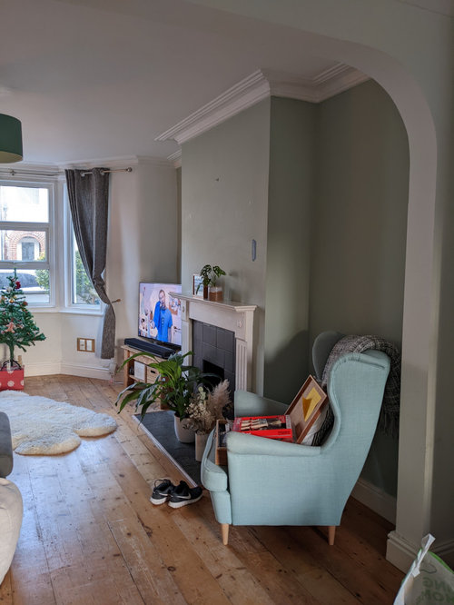 Dark blue lounge | Houzz UK