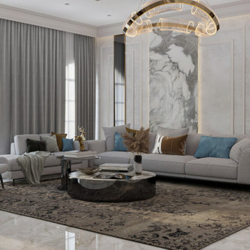 Luxury Contemporary Villa Living Room Design – Dubai, UAE