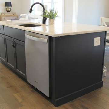 Blue Kitchen Island in Edgebrooke Homes Bettendorf, Iowa Kitchen