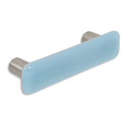 CKP - Art Glass Pull, Neo-Lavender Shift, Dull Brushed Nickel Base - Cabinet And Drawer Handle Pulls