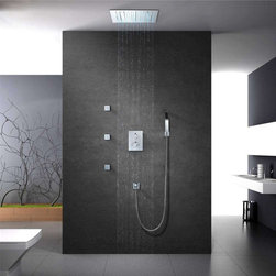 Maine Contemporary Remote LED Rainfall Thermostatic Recessed Ceiling Mount - Showerheads And Body Sprays