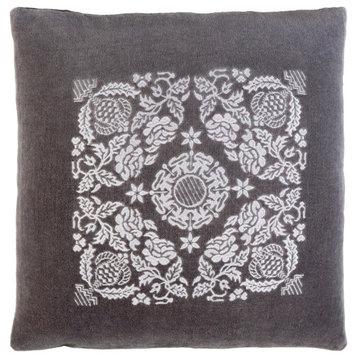 Smithsonian by Pillow Cover, Charcoal/Light Gray, 20' x 20'
