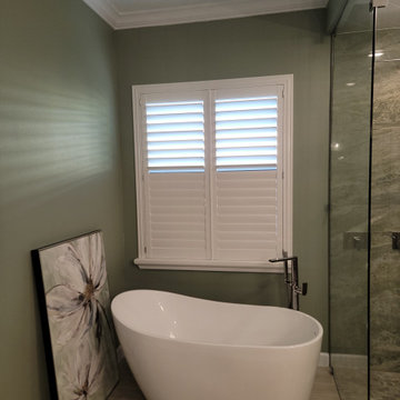 Walk-in Shower Remodel with mitered niche and tiled ceiling