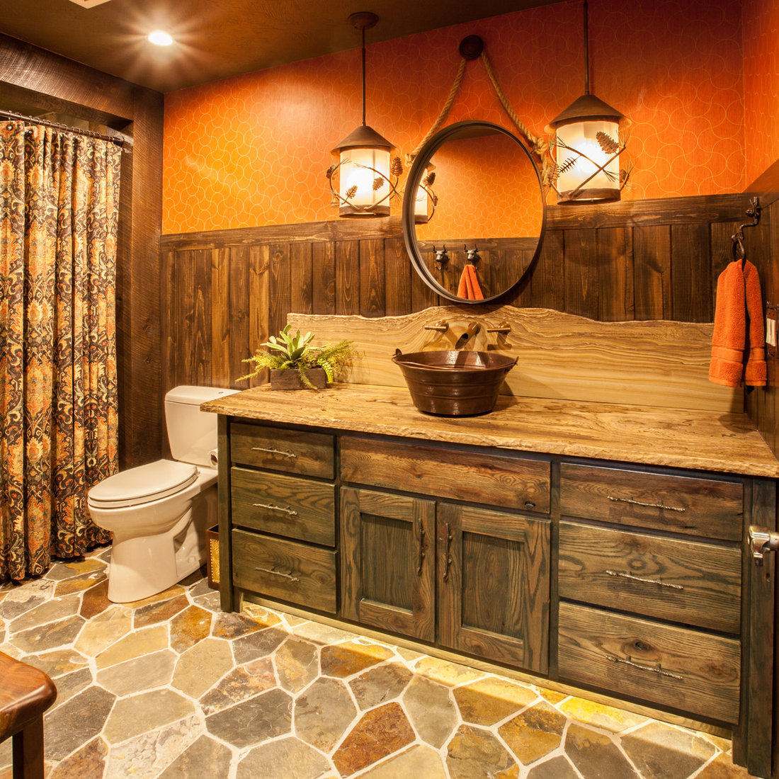 Rustic Ranch Guest Bathroom
