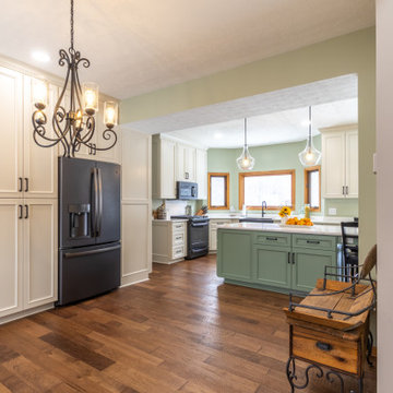 Transitional Kitchen With Over-Sized Island