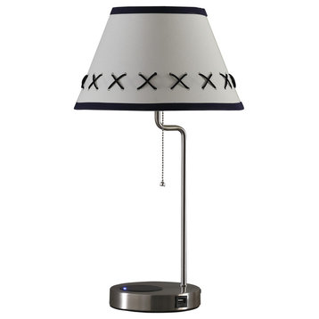 20" Shelby Modern Craft Table Lamp With Usb/Charging Station