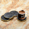 Hammered Brass Smoky Gray Coasters, Set of 4