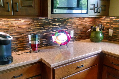 Example of a mid-sized trendy eat-in kitchen design in Minneapolis