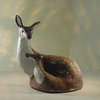 Doe and Fawn Sculpture, Natural Brown