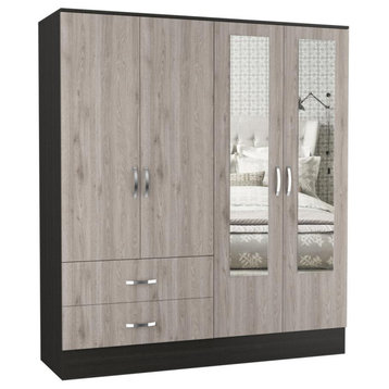 Gangi 160 Armoire - Black+Light Grey