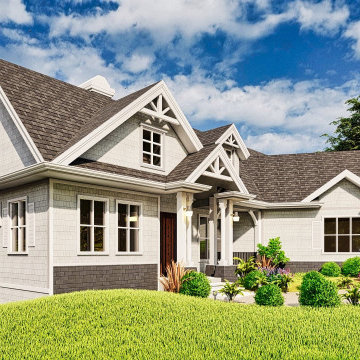 Craftsman / Ranch House Plan - Montana Cabin B 19010 by Garrell Associates