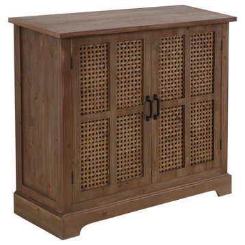 Acorn Two Door Wooden Cabinet Brown Finish 34"H36"Wx14"D