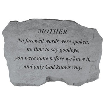 "Mother- No Farewell Words" Memorial Garden Stone