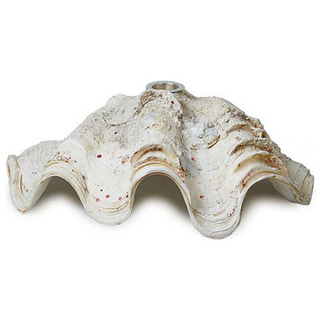 Squamosa Clam Shell Candle Holder with Stelring Silver