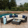 GDF Studio Isabel Outdoor Wicker Sectional Sofa With Storage, 6-Piece Set