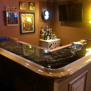 Rustic Custom Man Cave Basement Bar