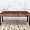 New Leather Bench 48" Consigned Antiqued Brown