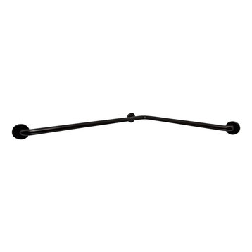 18"x33" L-Shaped Horizontal Angle Grab Bar, Matte Black
