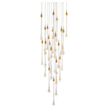 Luxury modern crystal chandelier for staircase, living space, bathroom., 49 Lights