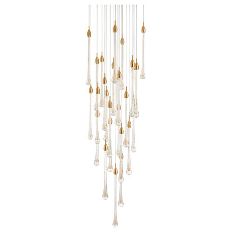 MIRODEMI® Castagniers | Staircase Gold Crystal Chandelier, 49 Lights