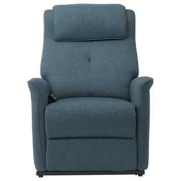 CorLiving Ashley Blue Fabric Upholstered Power Lift Recliner