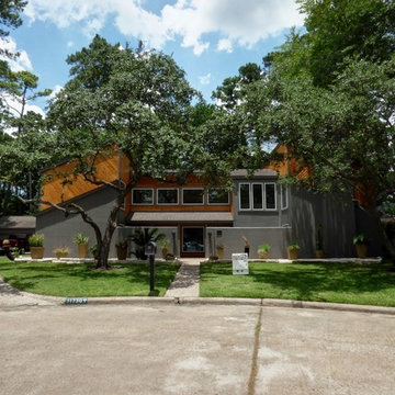 Modern Design - Cedar T & G, Stained with James Hardie trim