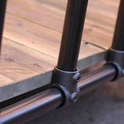 Justin Dark Steel Pipe & Industrial Scaffolding Fittings Kingsize Bed Frame - Panel Beds