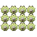 Lifestyle Brands - Knob-It Knobs, Set of 12, Lime Green - These unique vintage knobs and interesting ceramic door knobs are a great addition to your home decor. Update the look of your furniture without breaking the bank! Decorative knobs are perfect for chests of drawers, wardrobe doors, kitchen cupboards, cabinets, etc. Works wonderfully as a door pull or furniture handles.