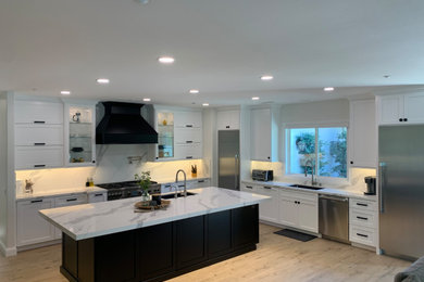 Example of a transitional kitchen design in Orange County