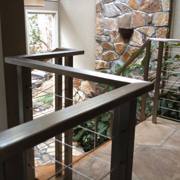 Stainless Steel Cable Railing - Rectangle Tube Top with Square Posts