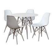 Elba 5 Piece Dining Set, Gray/White