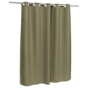 Pre Hooked™ Waffle Weave Fabric Shower Curtain, Sage