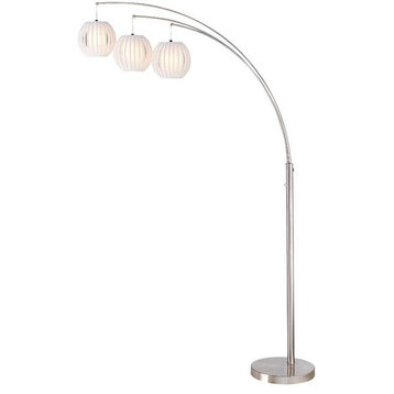 3-Lite Arch Lamp Ps W/White Shade E27 Cfl 13Wx3