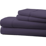 ienjoy Home - Becky Cameron Premium Ultra Soft Luxury 4-Piece Bed Sheet Set, King, Purple - The Home Collection 4-Piece sheet set by Urban Loft is designed with your comfort in mind.  Made of the finest imported double-brushed microfiber yarns, creating a new standard in softness and breathability, this 4-piece sheet set will make it incredibly hard to get out of bed in the morning.  Our premium yarns are two times more durable than cotton, completely wrinkle free, and perfect for all seasons.