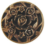 Notting Hill Decorative Hardware - Saratoga Rose Knob Antique Brass, Antique Brass - Projection: 7/8"