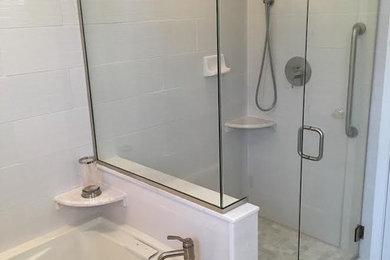 Example of a transitional bathroom design in Cleveland